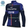Wielershirt 2023 Groupama-FDJ Winter Thermal Fleece - Zwart Blauw
